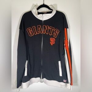 Stitches San Francisco Giants embroidered zip up track jacket sz 2XL arm stripes